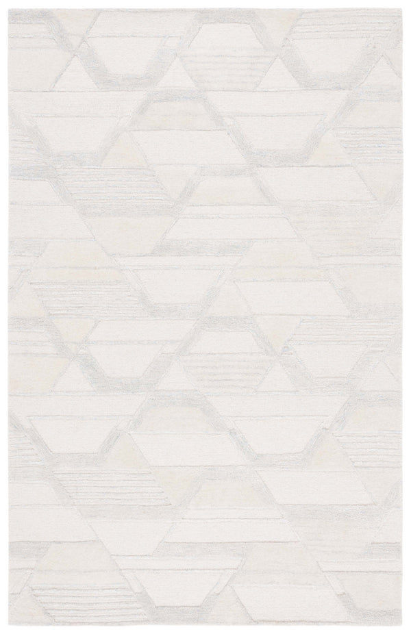 Safavieh Mykonos Hand-tufted Area Rug - Luxurious Wool Blend, Abstract Geometric Design For Modern Elegance Ivory ,Blue 70% Wool,20% Viscose,10% Cotton Mkn102a-6r
