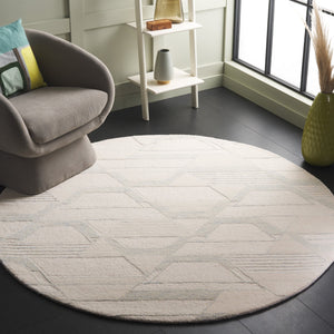 Safavieh Mykonos Hand-tufted Area Rug - Luxurious Wool Blend, Abstract Geometric Design For Modern Elegance Ivory ,Blue 70% Wool,20% Viscose,10% Cotton Mkn102a-6r