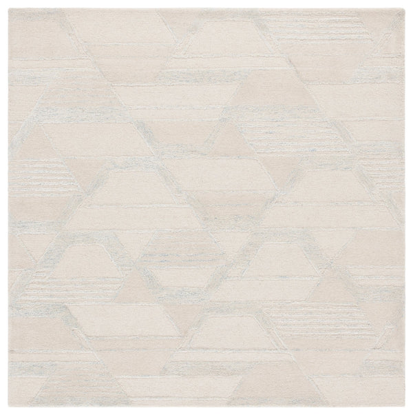 Safavieh Mykonos Hand-tufted Area Rug - Luxurious Wool Blend, Abstract Geometric Design For Modern Elegance Ivory ,Blue 70% Wool,20% Viscose,10% Cotton Mkn102a-6r