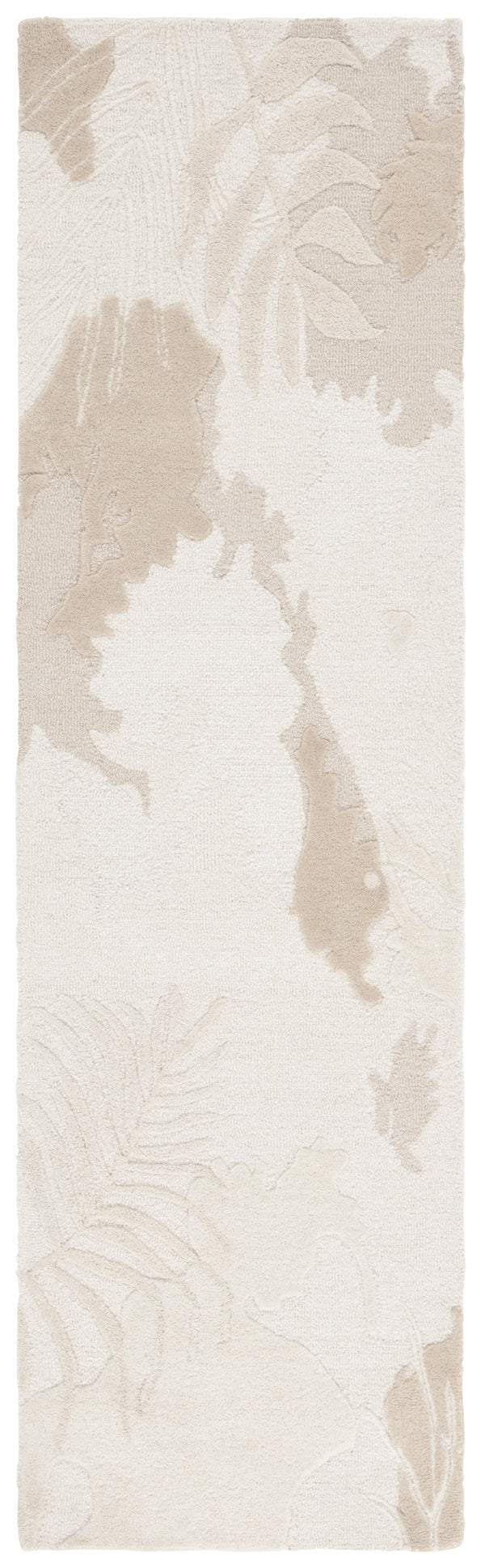 Safavieh Mykonos Hand Tufted Wool & Cotton Runner Rug - Timeless Elegance With Botanical Design For Any Space Ivory ,Beige 85% Wool,15% Cotton Mkn103a-6sq