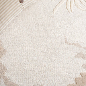 Safavieh Mykonos Hand Tufted Wool & Cotton Runner Rug - Timeless Elegance With Botanical Design For Any Space Ivory ,Beige 85% Wool,15% Cotton Mkn103a-6sq