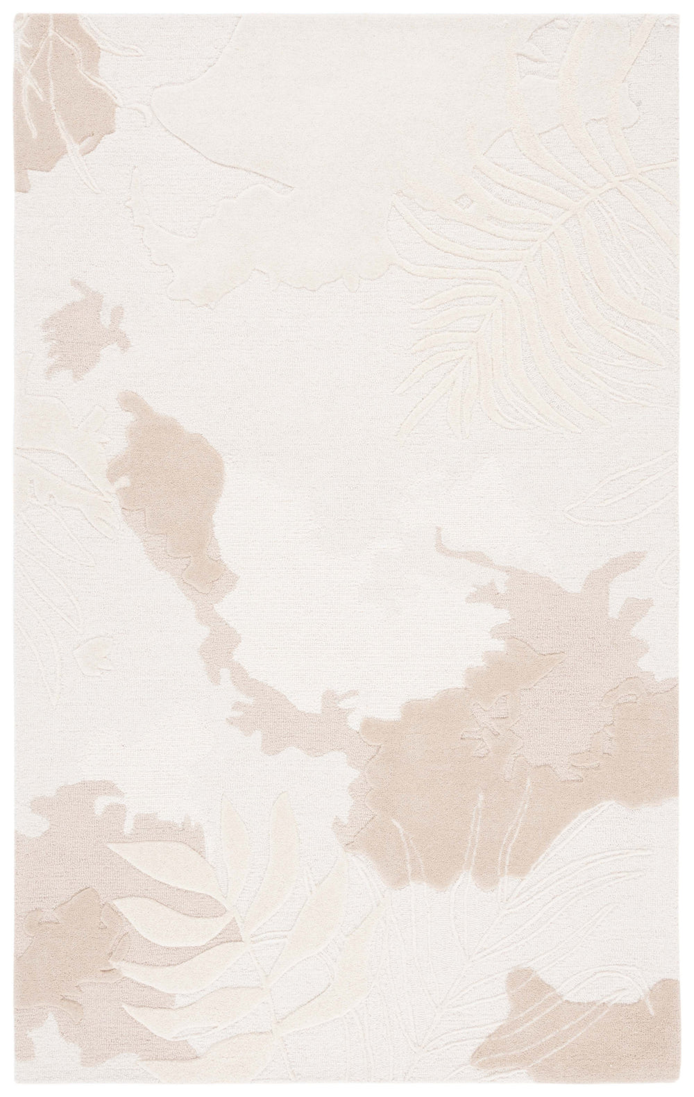 Safavieh Mykonos Hand Tufted Wool & Cotton Runner Rug - Timeless Elegance With Botanical Design For Any Space Ivory ,Beige 85% Wool,15% Cotton Mkn103a-6sq