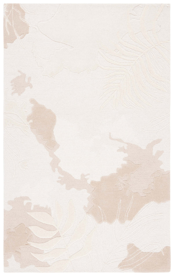 Safavieh Mykonos Hand Tufted Wool & Cotton Runner Rug - Timeless Elegance With Botanical Design For Any Space Ivory ,Beige 85% Wool,15% Cotton Mkn103a-6sq