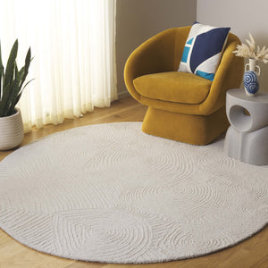 Safavieh Mykonos Handcrafted Area Rug In Serene Ivory - Elegant Modern Design For Timeless Home Luxury Ivory 85% Wool,15% Cotton Mkn104a-8