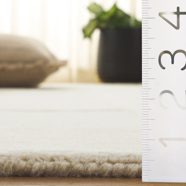 Safavieh Mykonos Contemporary Hand-loomed Area Rug - Luxurious Wool & Cotton Blend For Modern Living Spaces Ivory 80% Wool,20% Cotton Mkn202a-5