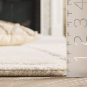 Safavieh Mykonos Hand-tufted Area Rug - Luxurious Wool Blend With Geometric Pattern For Elegant Home Decor Ivory 80% Wool 10% Cotton Mkn301a-6