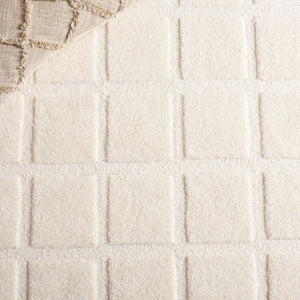 Safavieh Mykonos Hand-tufted Area Rug - Luxurious Wool Blend With Geometric Pattern For Elegant Home Decor Ivory 80% Wool 10% Cotton Mkn301a-6