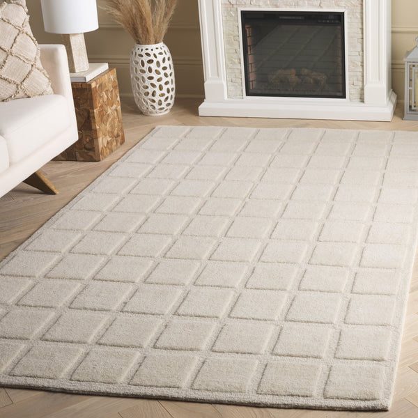 Safavieh Mykonos Hand-tufted Area Rug - Luxurious Wool Blend With Geometric Pattern For Elegant Home Decor Ivory 80% Wool 10% Cotton Mkn301a-6