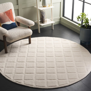 Safavieh Mykonos Hand-tufted Area Rug - Luxurious Wool Blend With Geometric Pattern For Elegant Home Decor Ivory 80% Wool 10% Cotton Mkn301a-6