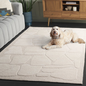 Safavieh Mykonos Hand-tufted Runner Area Rug With Abstract Pattern - Elevate Your Space With Timeless Elegance Ivory 80% Wool,10% Cotton,10% Latex Mkn302a-5
