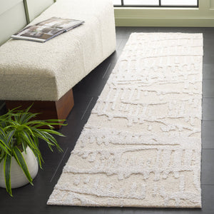 Safavieh Mykonos Modern Hand-tufted Runner Rug - Luxurious Wool & Bamboo Silk For Stylish Home Decor Ivory ,Beige 55% Wool,45% Bamboo Silk Mkn407a-28