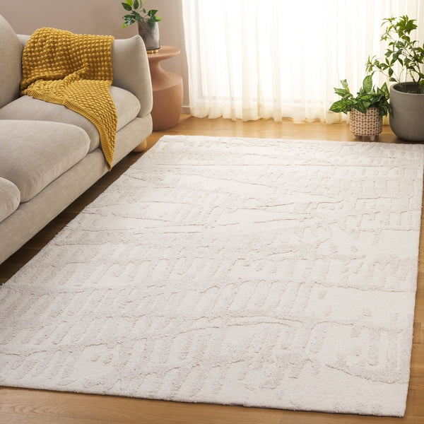 Safavieh Mykonos Modern Hand-tufted Runner Rug - Luxurious Wool & Bamboo Silk For Stylish Home Decor Ivory ,Beige 55% Wool,45% Bamboo Silk Mkn407a-5