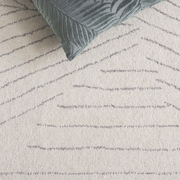 Safavieh Mykonos Hand-tufted Wool Pile Runner Rug - Elegant Leaf Design For Stylish Home Interiors Ivory ,Grey Wool Pile Mkn408a-5