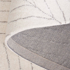 Safavieh Mykonos Hand-tufted Wool Pile Runner Rug - Elegant Leaf Design For Stylish Home Interiors Ivory ,Grey Wool Pile Mkn408a-5