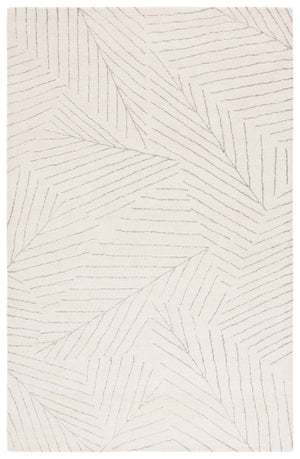Safavieh Mykonos Hand-tufted Wool Pile Runner Rug - Elegant Leaf Design For Stylish Home Interiors Ivory ,Grey Wool Pile Mkn408a-5