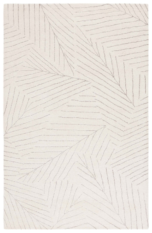 Safavieh Mykonos Hand-tufted Wool Area Rug With Geometric Pattern For Modern Elegance In Any Room Ivory ,Grey Wool Pile Mkn408a-8