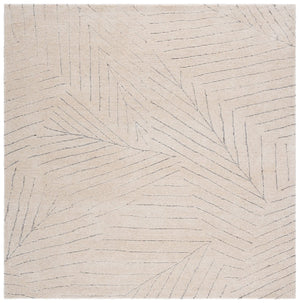 Safavieh Mykonos Hand-tufted Wool Pile Runner Rug - Elegant Leaf Design For Stylish Home Interiors Ivory ,Grey Wool Pile Mkn408a-6sq