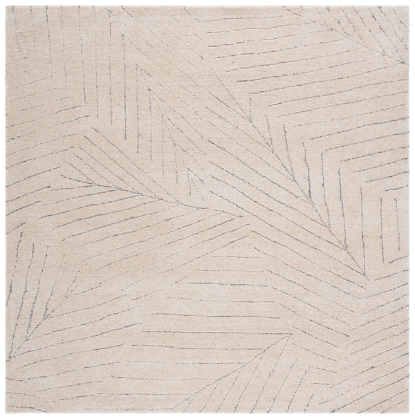 Safavieh Mykonos Hand-tufted Wool Pile Runner Rug - Elegant Leaf Design For Stylish Home Interiors Ivory ,Grey Wool Pile Mkn408a-6sq