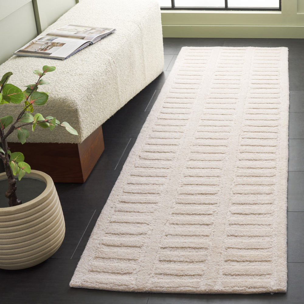 Safavieh Mykonos Hand-tufted Wool Area Rug: Elegant Design With Unique Textures For Modern Home Decor Ivory Wool Pile Mkn409a-6