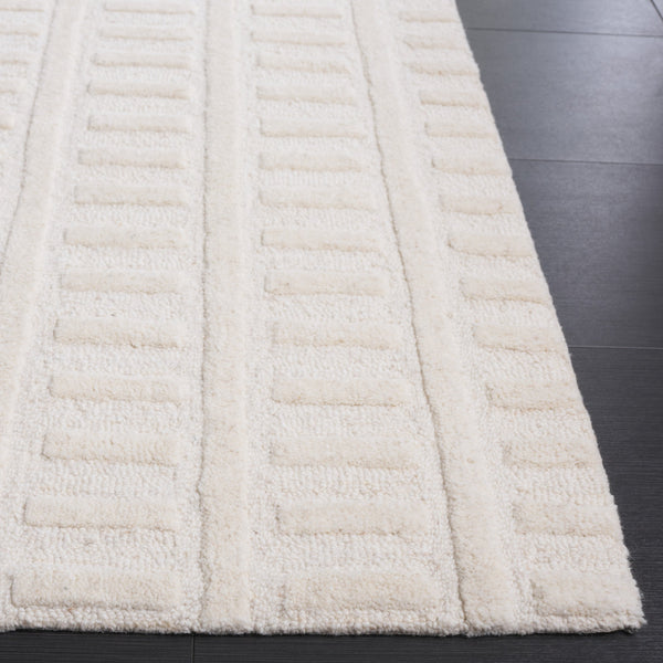 Safavieh Mykonos Elegant Hand-tufted Wool Runner Rug For Hallways - Luxurious Modern Design For Any Space Ivory Wool Pile Mkn409a-5