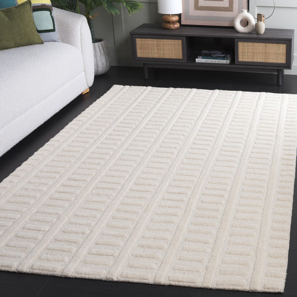 Safavieh Mykonos Hand-tufted Wool Area Rug: Elegant Design With Unique Textures For Modern Home Decor Ivory Wool Pile Mkn409a-6