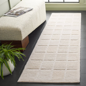 Safavieh Mykonos Hand-tufted Wool Runner Rug - Luxurious Modern Design With Elegant Texture For Home Decor Ivory Wool Pile Mkn410a-28
