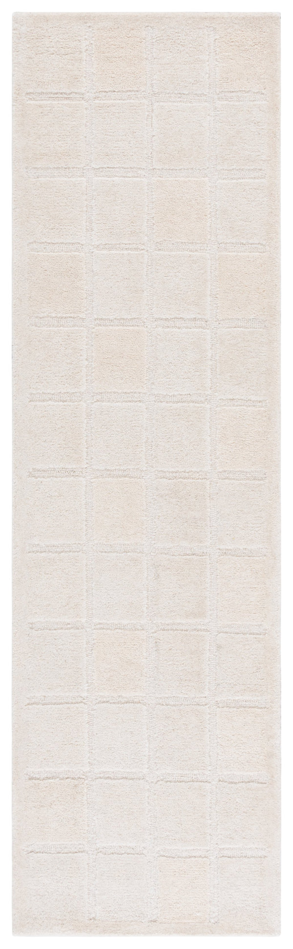 Safavieh Mykonos Hand-tufted Wool Runner Rug - Luxurious Modern Design With Elegant Texture For Home Decor Ivory Wool Pile Mkn410a-28