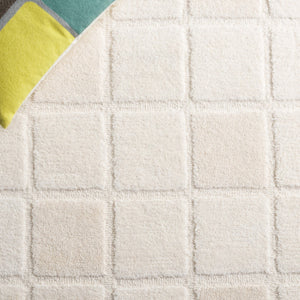 Safavieh Mykonos Modern Hand-tufted Wool Area Rug - Luxurious Grid Pattern For Elegance & Comfort In Home Ivory Wool Pile Mkn410a-3