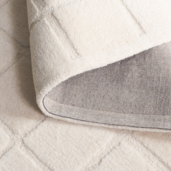 Safavieh Mykonos Modern Hand-tufted Wool Area Rug - Luxurious Grid Pattern For Elegance & Comfort In Home Ivory Wool Pile Mkn410a-3