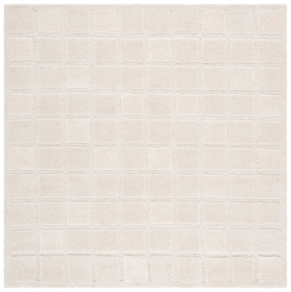 Safavieh Mykonos Hand-tufted Wool Runner Rug - Luxurious Modern Design With Elegant Texture For Home Decor Ivory Wool Pile Mkn410a-6sq