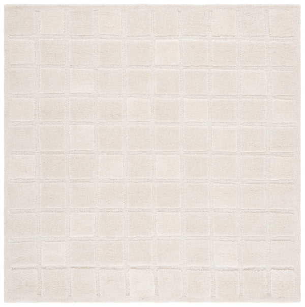 Safavieh Mykonos Modern Hand-tufted Wool Area Rug - Luxurious Grid Pattern For Elegance & Comfort In Home Ivory Wool Pile Mkn410a-3