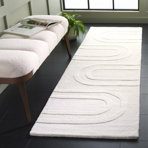 Safavieh Mykonos Hand-tufted Area Rug - Luxurious Wool & Cotton Blend, Modern Style, Ideal For Any Space Ivory 80% Wool,20% Cotton Mkn501a-6r