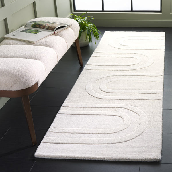 Safavieh Mykonos Hand-tufted Area Rug - Luxurious Wool & Cotton Blend, Chic Modern Design For Any Room Ivory 80% Wool,20% Cotton Mkn501a-6