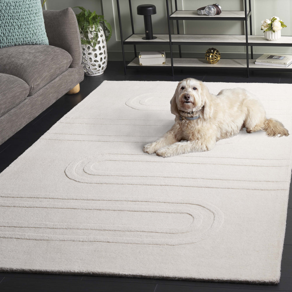 Safavieh Mykonos 501a Ivory Hand-tufted Area Rug - 5' X 8' Modern Design, Durable & Stylish Home Decor Ivory 80% Wool,20% Cotton Mkn501a-5