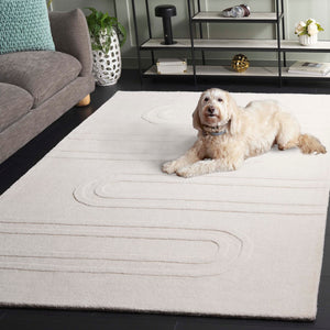 Safavieh Mykonos Hand-tufted Area Rug - Luxurious Wool & Cotton Blend, Chic Modern Design For Any Room Ivory 80% Wool,20% Cotton Mkn501a-6