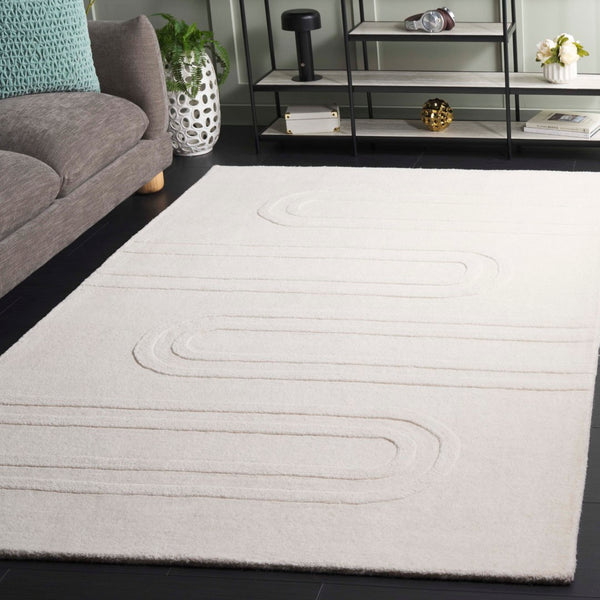 Safavieh Mykonos Hand-tufted Area Rug - Luxurious Wool & Cotton Blend, Chic Modern Design For Any Room Ivory 80% Wool,20% Cotton Mkn501a-6