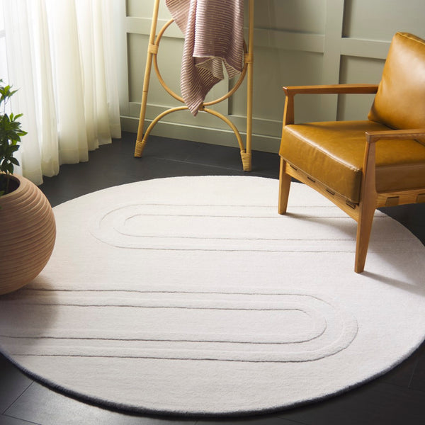 Safavieh Mykonos Hand-tufted Area Rug - Luxurious Wool & Cotton Blend, Chic Modern Design For Any Room Ivory 80% Wool,20% Cotton Mkn501a-6