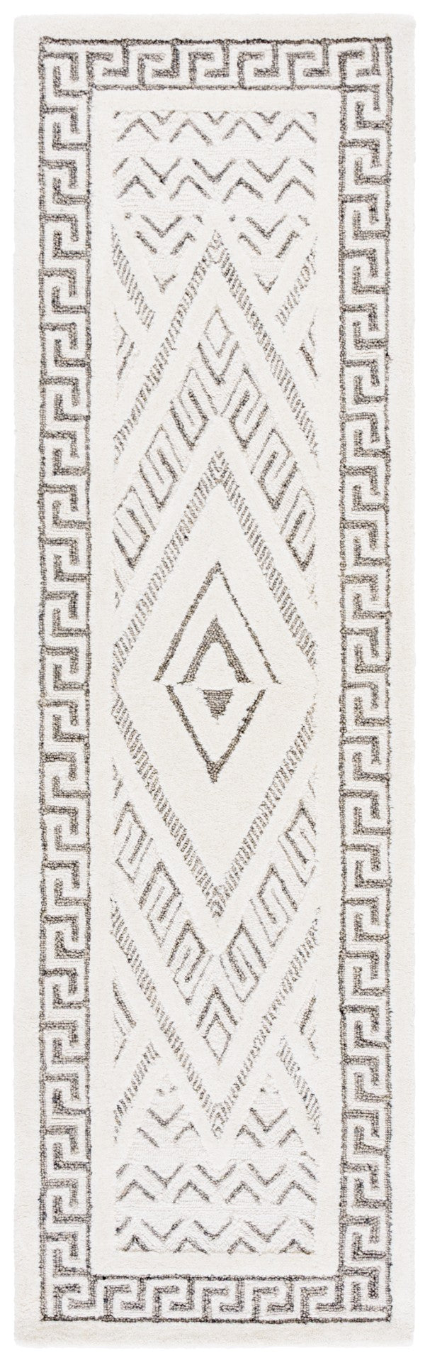 Safavieh Mykonos Hand-tufted Area Rug - Luxurious Wool & Cotton Blend For Modern Home Elegance And Comfort Ivory ,Grey 80% Wool,20% Cotton Mkn502a-3