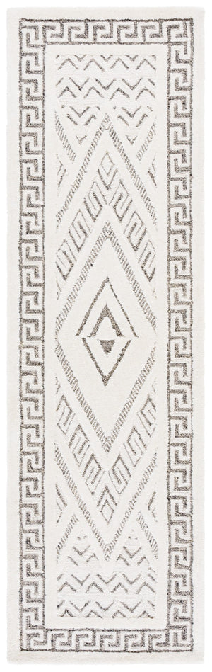 Safavieh Mykonos Hand-tufted Area Rug - Luxurious Wool & Cotton Blend For Modern Home Elegance And Comfort Ivory ,Grey 80% Wool,20% Cotton Mkn502a-3