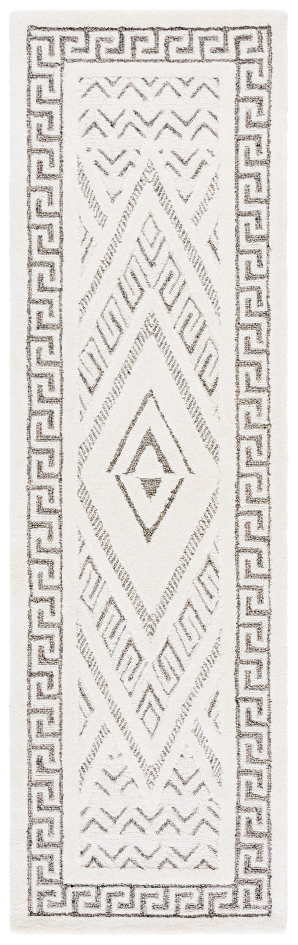 Safavieh Mykonos Hand-tufted Area Rug - Luxurious Wool & Cotton Blend For Modern Home Elegance And Comfort Ivory ,Grey 80% Wool,20% Cotton Mkn502a-3