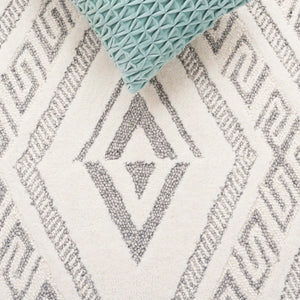 Safavieh Mykonos Hand-tufted Area Rug - Luxurious Wool & Cotton Blend For Modern Home Elegance And Comfort Ivory ,Grey 80% Wool,20% Cotton Mkn502a-3