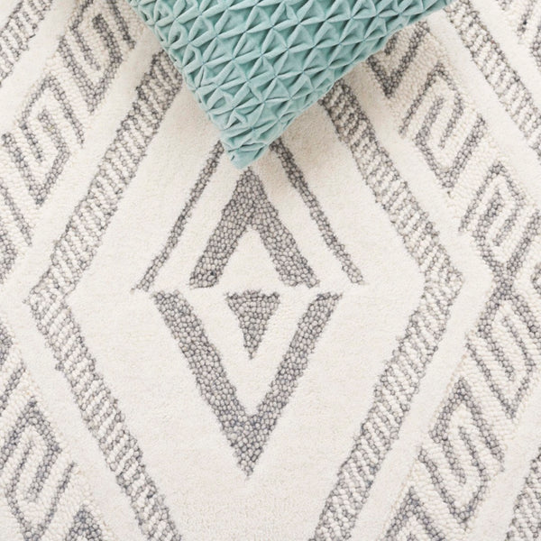 Safavieh Mykonos Hand-tufted Area Rug - Luxurious Wool & Cotton Blend For Modern Home Elegance And Comfort Ivory ,Grey 80% Wool,20% Cotton Mkn502a-3