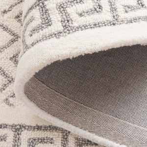 Safavieh Mykonos Handcrafted Modern Runner Rug - Luxurious Wool-cotton Blend For Elegant Home Décor Ivory ,Grey 80% Wool,20% Cotton Mkn502a-5