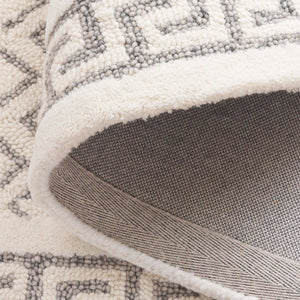 Safavieh Mykonos Hand-tufted Area Rug - Luxurious Wool & Cotton Blend For Modern Home Elegance And Comfort Ivory ,Grey 80% Wool,20% Cotton Mkn502a-3