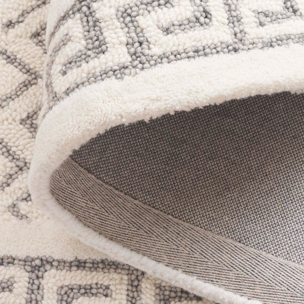 Safavieh Mykonos Hand-tufted Area Rug - Luxurious Wool & Cotton Blend For Modern Home Elegance And Comfort Ivory ,Grey 80% Wool,20% Cotton Mkn502a-3