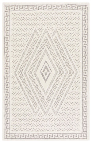 Safavieh Mykonos Handcrafted Modern Runner Rug - Luxurious Wool-cotton Blend For Elegant Home Décor Ivory ,Grey 80% Wool,20% Cotton Mkn502a-5