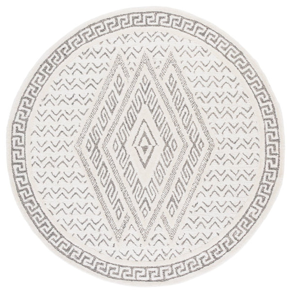 Safavieh Mykonos Handcrafted Modern Runner Rug - Luxurious Wool-cotton Blend For Elegant Home Décor Ivory ,Grey 80% Wool,20% Cotton Mkn502a-6r