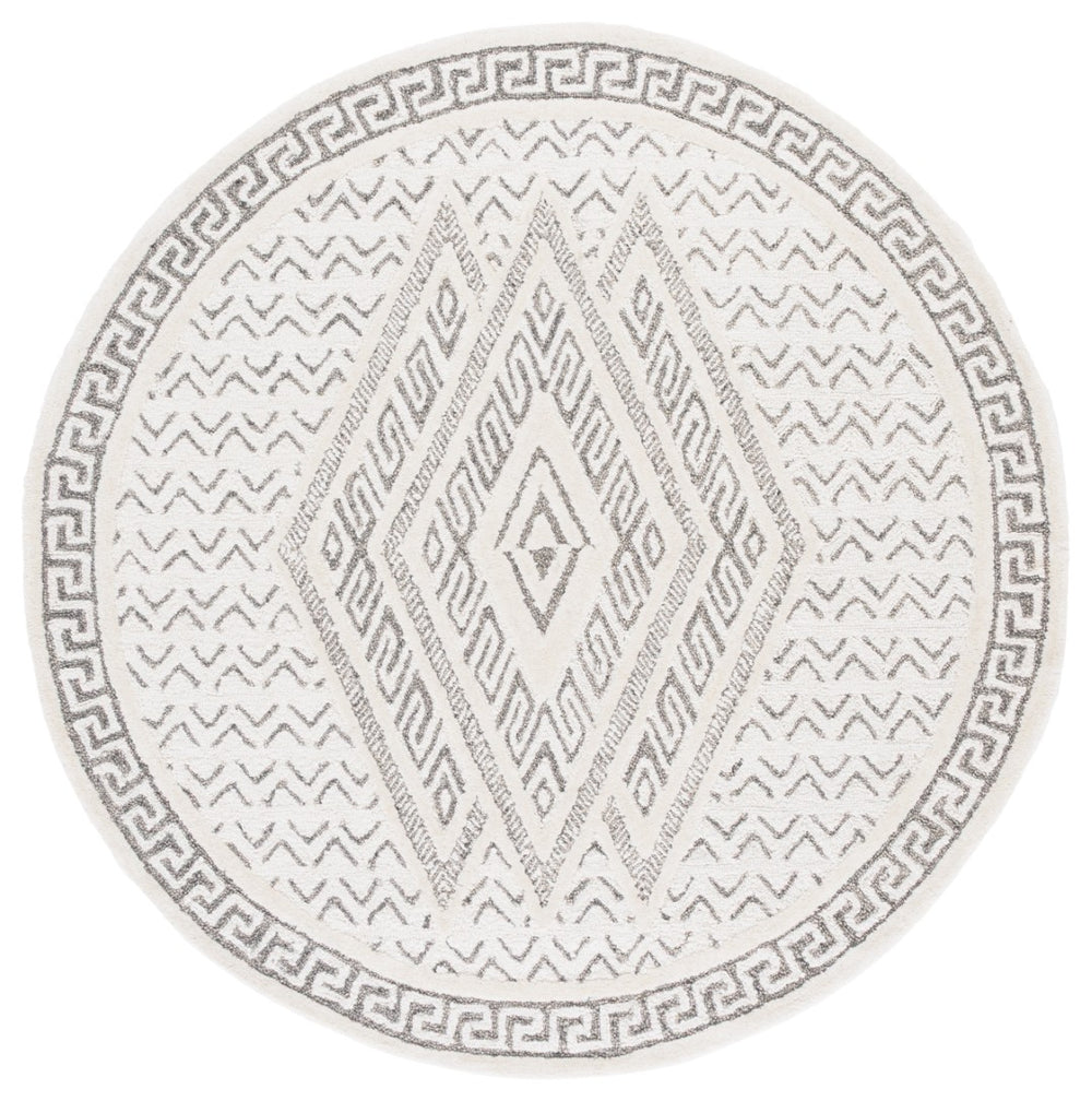 Safavieh Mykonos Hand-tufted Area Rug - Luxurious Wool & Cotton Blend For Modern Home Elegance And Comfort Ivory ,Grey 80% Wool,20% Cotton Mkn502a-3