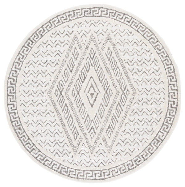 Safavieh Mykonos Hand-tufted Area Rug - Luxurious Wool & Cotton Blend For Modern Home Elegance And Comfort Ivory ,Grey 80% Wool,20% Cotton Mkn502a-3