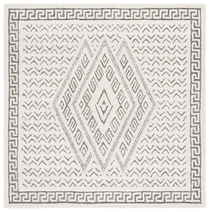 Safavieh Mykonos Handcrafted Modern Runner Rug - Luxurious Wool-cotton Blend For Elegant Home Décor Ivory ,Grey 80% Wool,20% Cotton Mkn502a-6sq